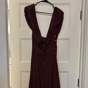 Free People Deep Red Backless Dress